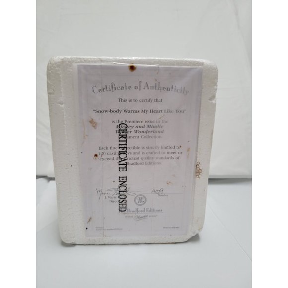 Mickey Mouse Snow Globe Ornament SNOWBODY WARMS MY HEART Bradford #A1129 COA - Picture 8 of 9